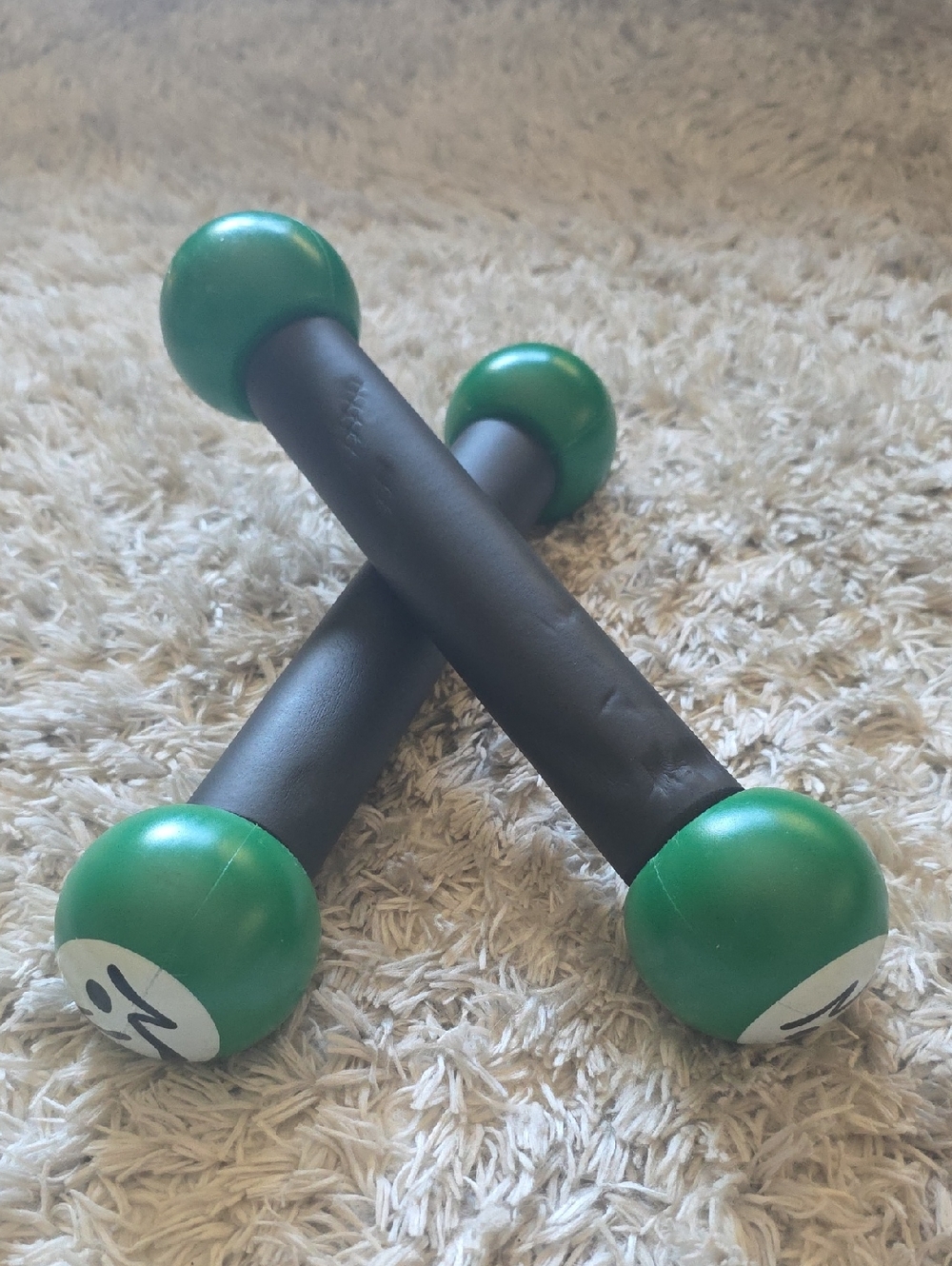 Zumba Fitness 1 lb Each Toning Sticks Shaker Workout Weights Set of 2 Dark Green